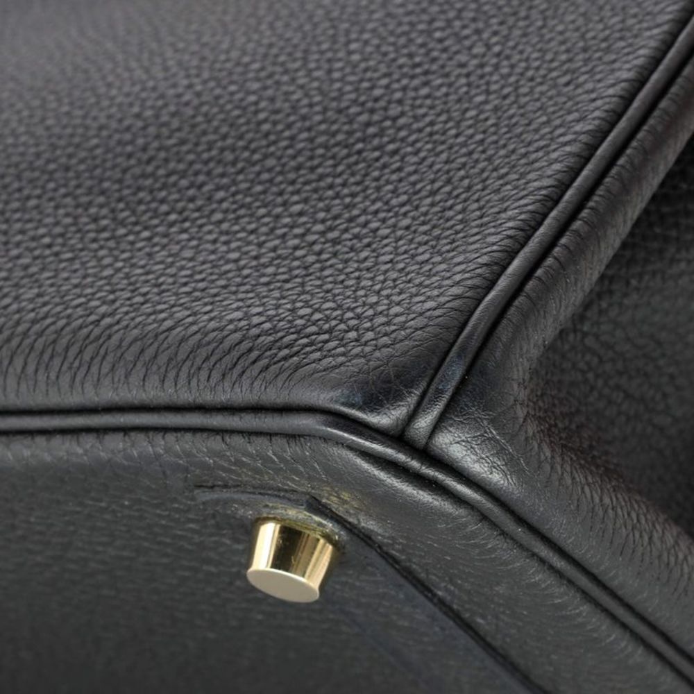 Hermes Birkin Handbag Black Togo with Gold Hardware 25 Black - Picture 9 of 10